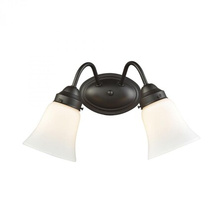 Thomas Califon 2-Light for the Bath in Oil Rubbed Bronze with White Glass CN570211
